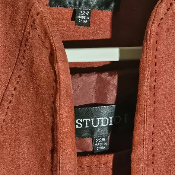 Two Piece Set Tank & Jacket in Rust Terracotta Plus Sz 22W Indie Festival Soft - Picture 8 of 11